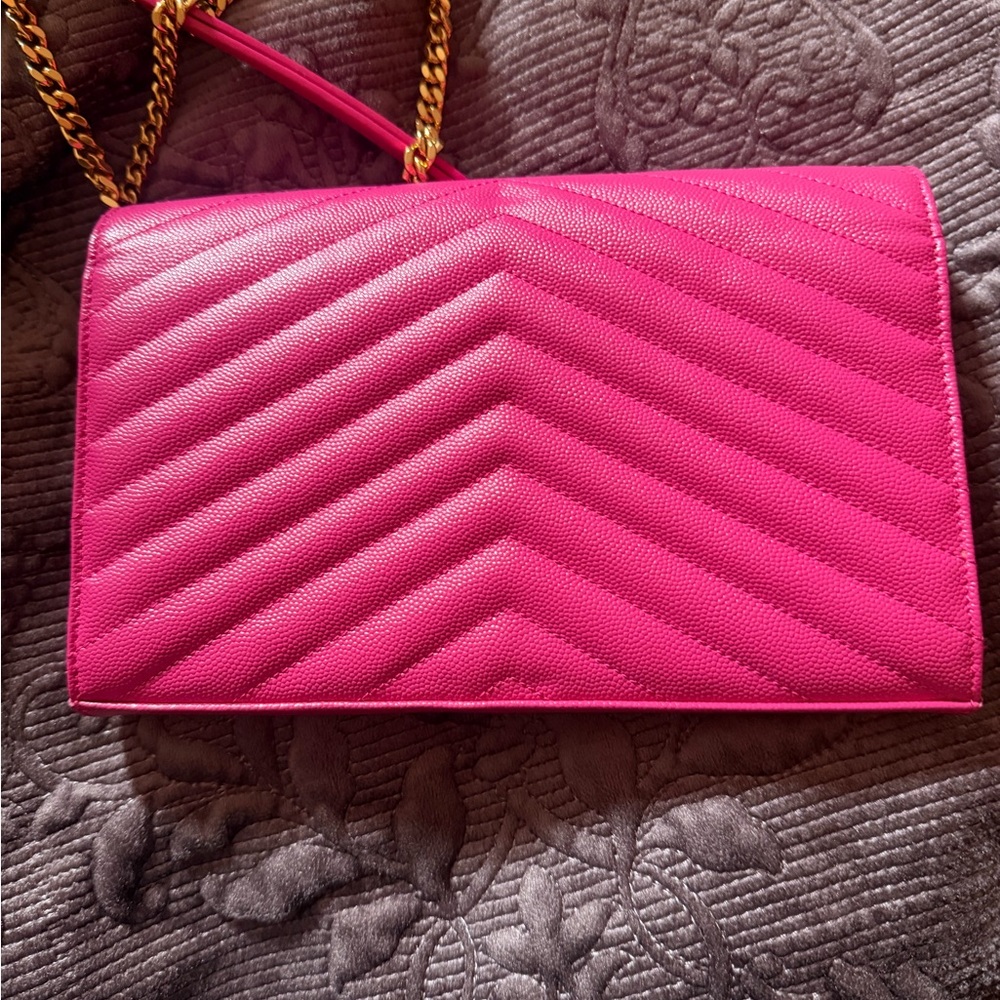 Yves Saint Laurent Fuchsia Quilted Clutch - Picture 2 of 7